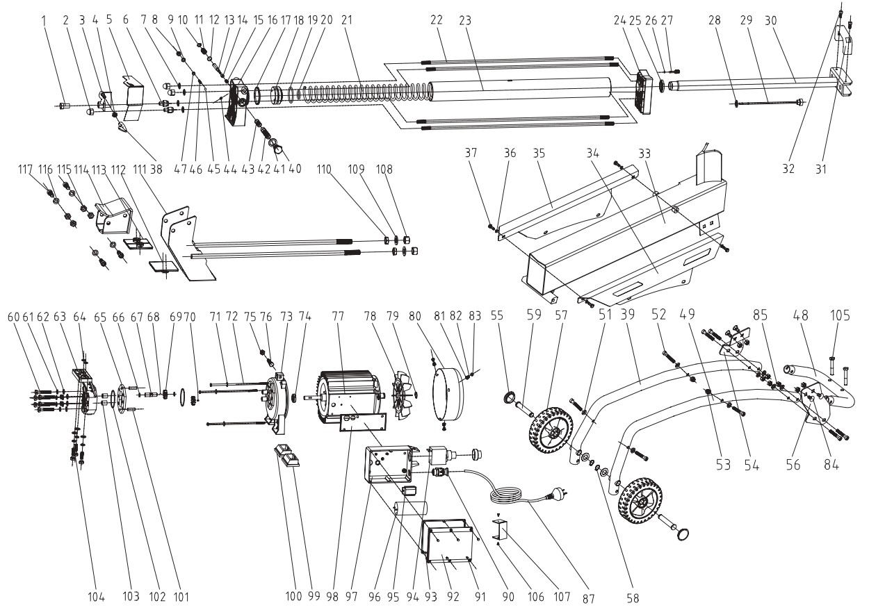 Дровокол электрический HLS-5500 / HLS-3,3L Huter (до TIY015)