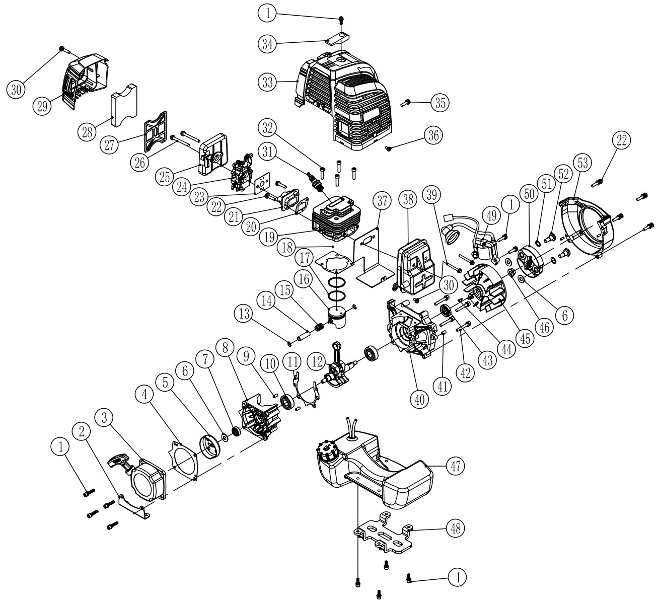 Двигатель 1E40F