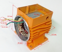 Статор в сборе с корпусом мотора Lраб.=50мм для АСВ-370/2Ч(16,17) DAFU
