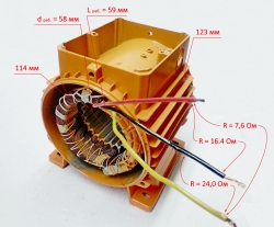 Статор в сборе с корпусом мотора Lраб.=60мм для ПН-650(11) LES