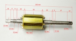 Ротор L=205мм, Lраб.=51мм, D=47мм для АСВ-370/2Ч(14) DAF