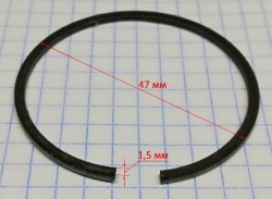 Кольцо поршневое компрессионное для КМП D=47мм, H=1,5мм