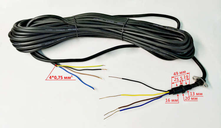 Кабель сетевой 4х0,75мм для СН-100(19,20) с ZJH68