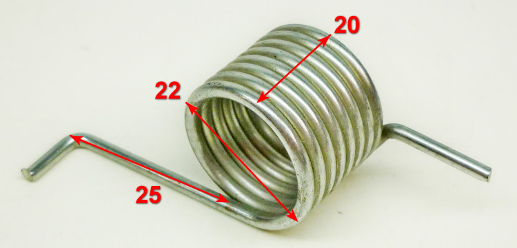 Пружина 2х22х20мм оси левого колеса для ELM-1400T(33), GLM-3.5LT(34), CLM-36Li(35) SAF