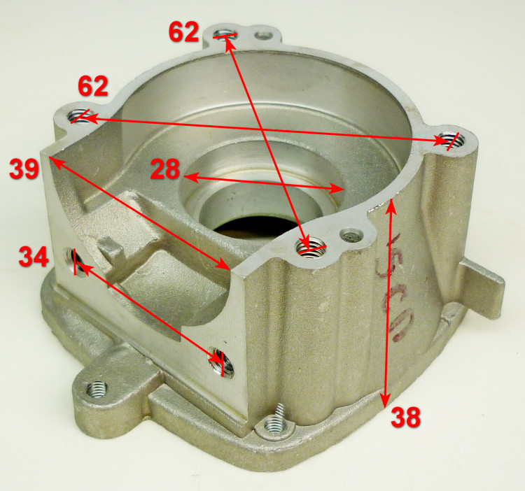 Левая половина картера для TR-1000T(17) TFY, 1000T (12) Eurolux CTY, GGT-750U, GGT-800T/S