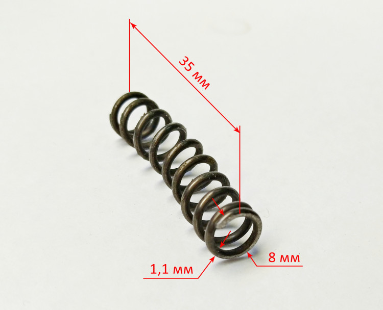 Пружина 1х8х36 мм натяжителя ЛШМ-75/900(17) YH