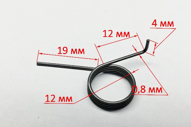 Пружина 0,5х12х5 мм защитного флажка для Р-82/800(46) YTA