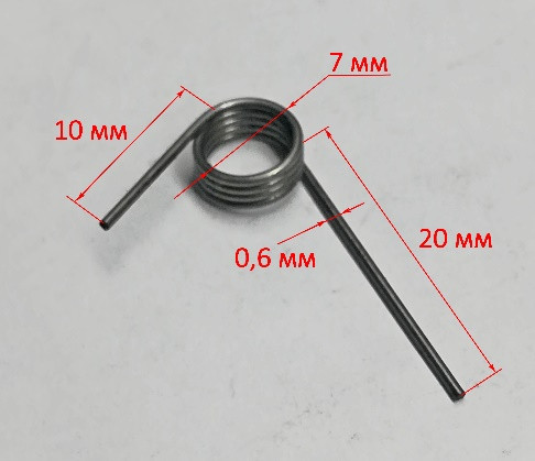 Пружина 0,7х7х3,5 мм защитного упора для Р-82/800(29) YTA